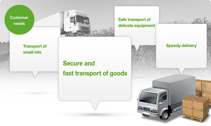 Customers' transport and delivery services needs